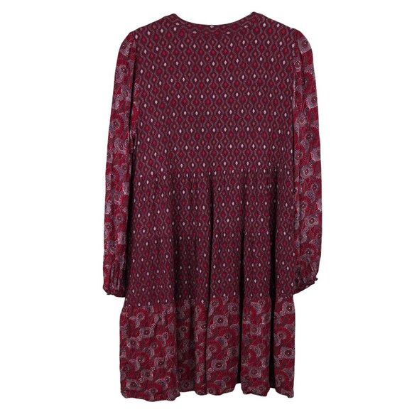 Anthropologie MAEVE Maroon Amber Tiered Tunic‎ Dress Size SP - Picture 6 of 13